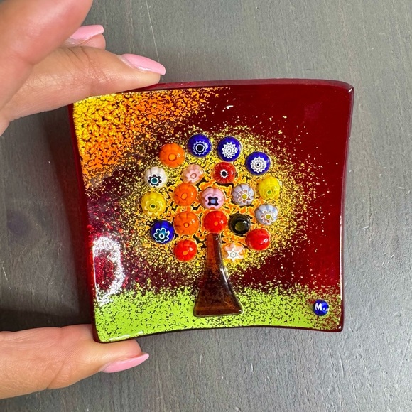 Tree of Life Murano Glass Dish - Picture 1 of 7